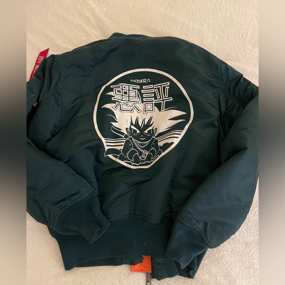 Men’s flight jacket from Modern Notoriety, Goku on the back